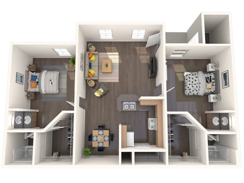 Two Bedroom, Two Bath